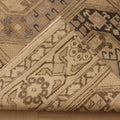 Vintage Kayseri Turkish Runner Rug 3x10 ft — Beige & Brown Geometric