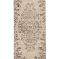 Vintage Isparta Turkish Runner Rug 3x7 ft — Beige & Brown Floral