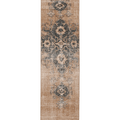 Vintage Isparta Turkish Runner Rug 2x9 ft — Brown & Gray Floral