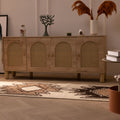 Handmade 2.9 x 10.8 ft Persian-style runner rug in white and brown with geometric patterns, crafted from wool and cotton.