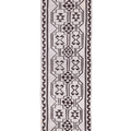 Handmade 3x11 ft gray and brown wool-cotton Persian kilim runner with geometric farmhouse patterns.