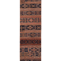 Vintage Malatya Turkish Runner Rug 2x8 ft — Brown & Red Patchwork