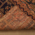 Vintage Malatya Turkish Runner Rug 2x8 ft — Brown & Red Patchwork