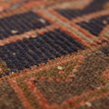 Vintage Malatya Turkish Runner Rug 2x8 ft — Brown & Red Patchwork