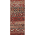 Vintage Malatya Turkish Runner Rug 2x8 ft — Red & Brown Patchwork