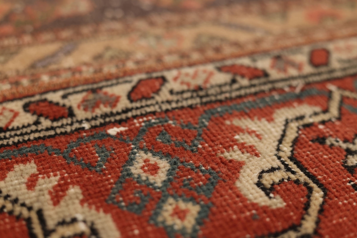 Vintage Malatya Turkish Runner Rug 2x8 ft — Red & Brown Patchwork