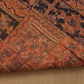 Vintage Malatya Turkish Runner Rug 2x7 ft — Orange & Brown Patchwork