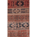 Vintage Konya Turkish Runner Rug 2x5 ft — Red & Brown Patchwork
