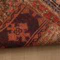 Vintage Konya Turkish Runner Rug 2x5 ft — Red & Brown Patchwork