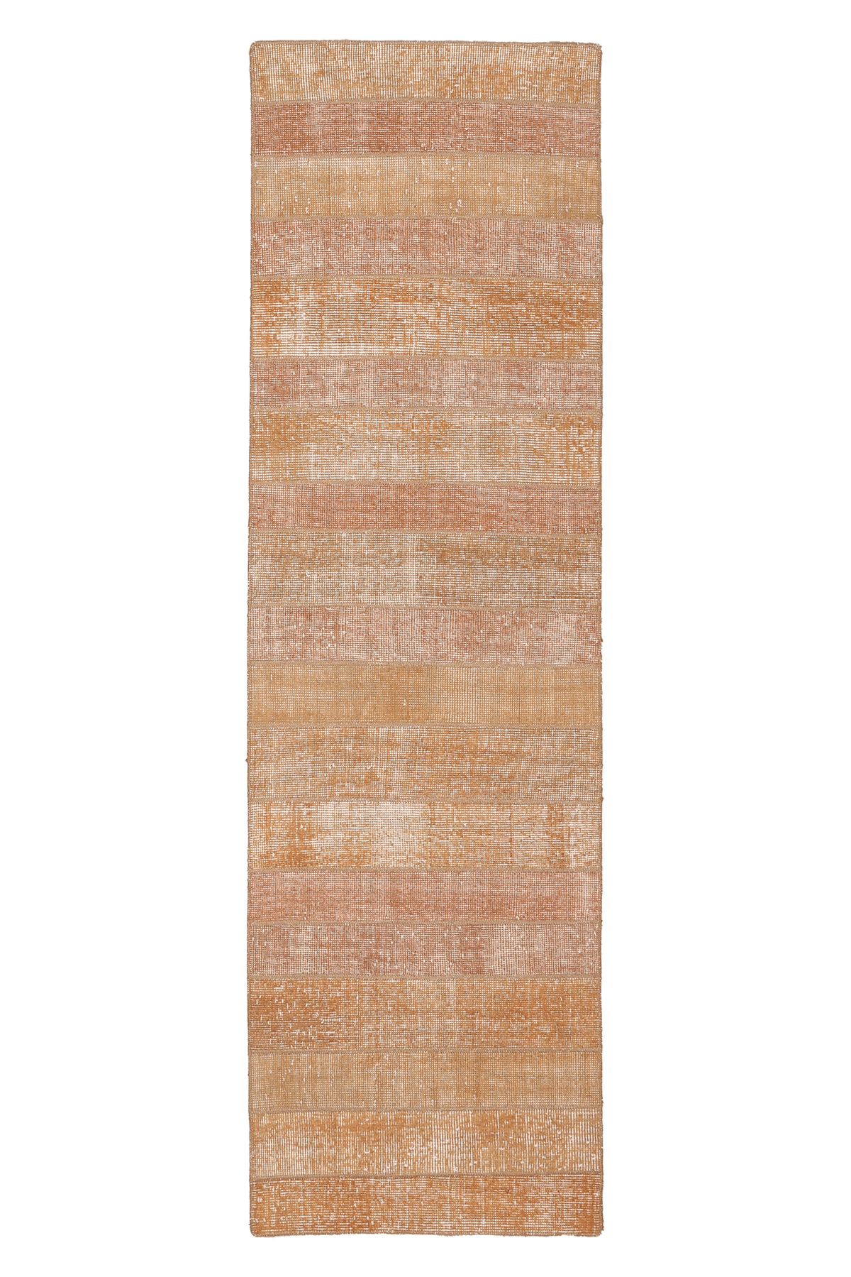 Vintage Isparta Turkish Runner Rug 2x7 ft — Orange & Beige Patchwork