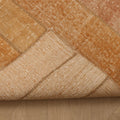 Vintage Isparta Turkish Runner Rug 2x7 ft — Orange & Beige Patchwork