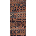 Vintage Konya Turkish Runner Rug 2x6 ft — Brown & Red Geometric