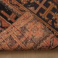 Vintage Konya Turkish Runner Rug 2x6 ft — Brown & Red Geometric