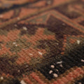Vintage Konya Turkish Runner Rug 2x6 ft — Brown & Red Geometric