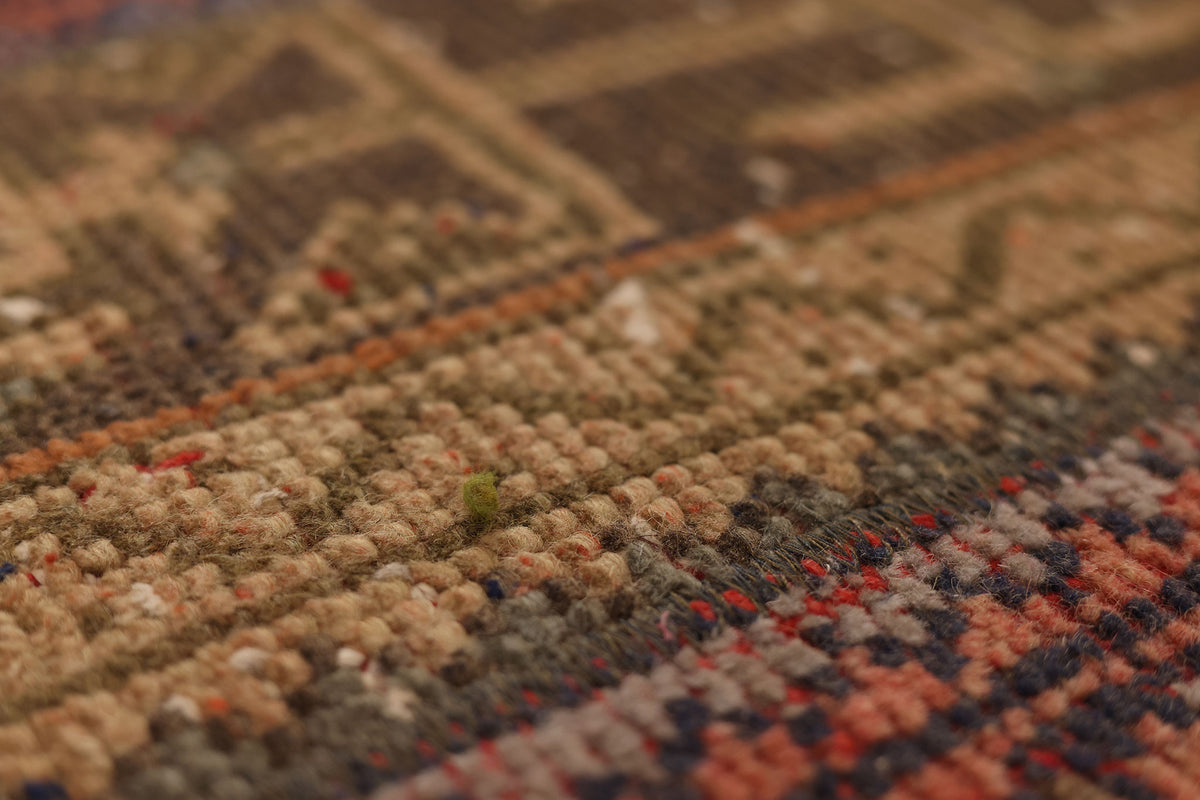Vintage Konya Turkish Runner Rug 2x6 ft — Red & Brown Geometric (No. 52584)