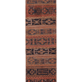 Vintage Konya Turkish Runner Rug 2x8 ft — Red & Brown Geometric