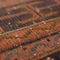 Vintage Konya Turkish Runner Rug 2x8 ft — Red & Brown Geometric