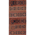 Vintage Konya Turkish Runner Rug 2x6 ft — Red & Brown Geometric