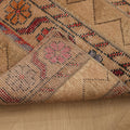 Vintage Malatya Turkish Runner Rug 2x5 ft — Beige & Brown Floral