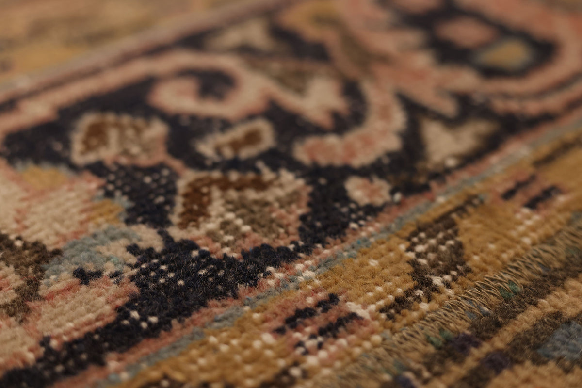 Vintage Malatya Turkish Runner Rug 2x7 ft — Brown & Beige Patchwork