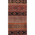 Vintage Konya Turkish Runner Rug 2x5 ft — Orange & Brown Patchwork