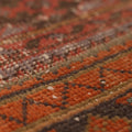 Vintage Konya Turkish Runner Rug 2x5 ft — Orange & Brown Patchwork