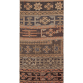 Vintage Konya Turkish Runner Rug 2x5 ft — Brown & Beige Geometric