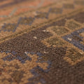 Vintage Konya Turkish Runner Rug 2x5 ft — Brown & Beige Geometric