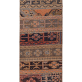 Vintage Konya Turkish Runner Rug 2x6 ft — Brown & Orange Patchwork