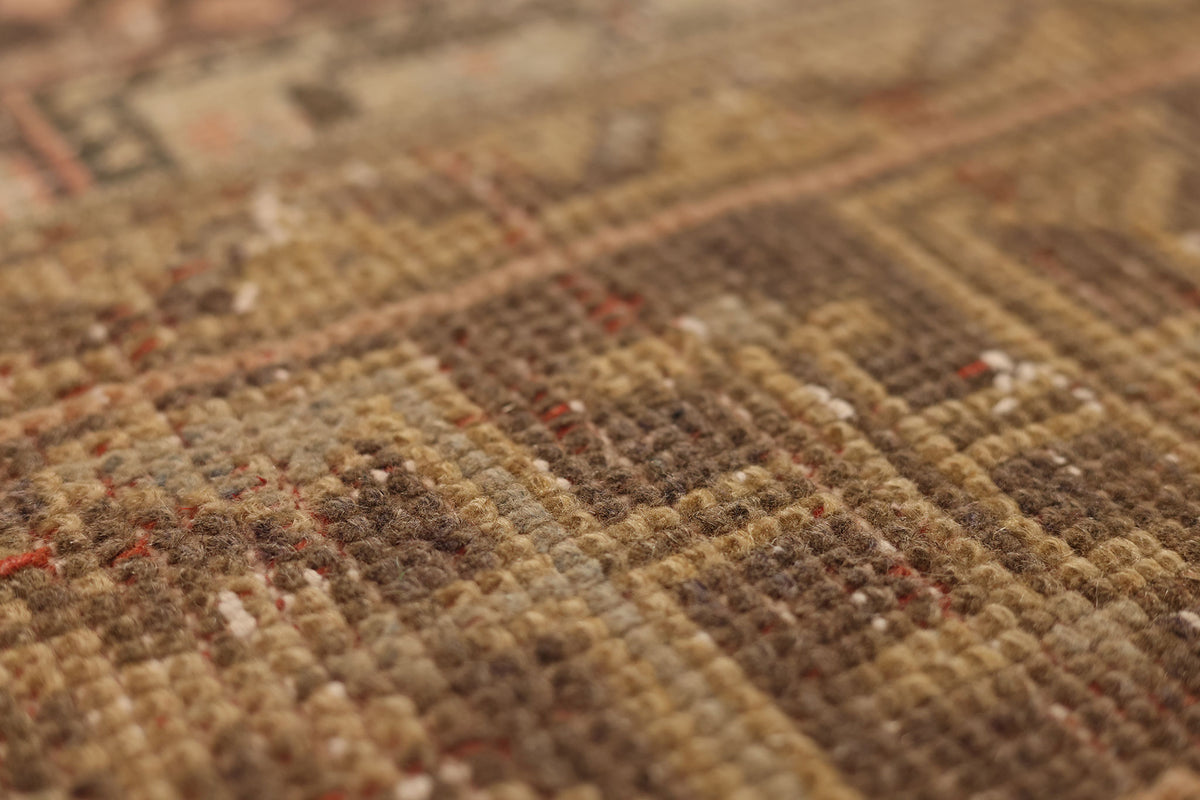 Vintage Malatya Turkish Runner Rug 2x7 ft — Brown & Orange Patchwork