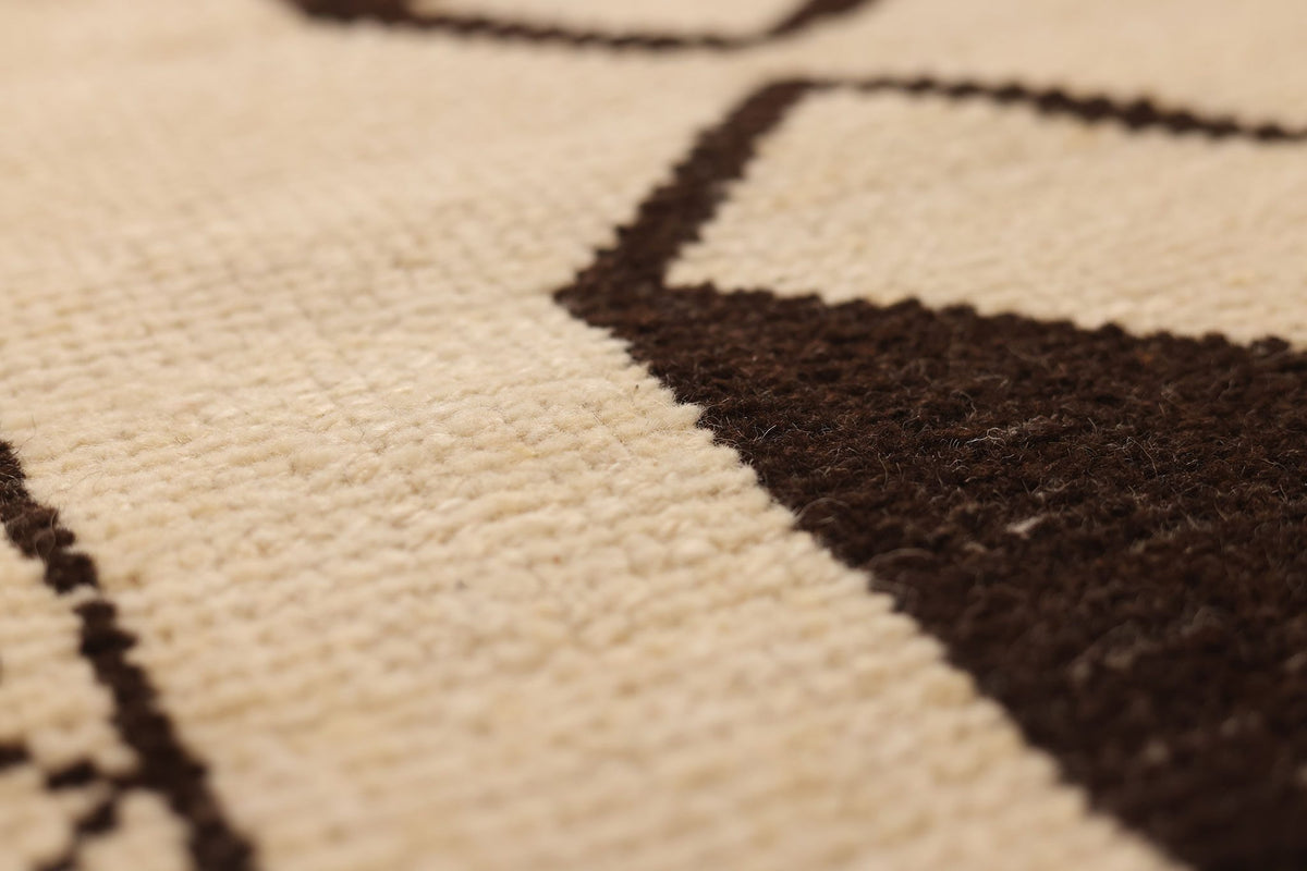 Vintage Southeastern Persian Style Runner Rug 3x13 ft — Beige & Brown Geometric