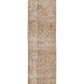 Vintage Isparta Turkish Runner Rug 2x8 ft — Beige & Brown Floral
