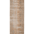 Vintage Isparta Turkish Runner Rug 3x10 ft — Beige & Orange Floral