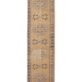 Vintage Manisa Turkish Runner Rug 3x12 ft — Beige & Blue Floral