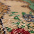 Vintage Isparta Turkish Runner Rug 2x9 ft — Green & Red Floral