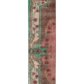 Vintage Isparta Turkish Runner Rug 2x9 ft — Green & Red Floral