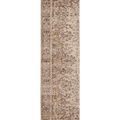 Vintage Isparta Turkish Runner Rug 2x10 ft — Beige & Brown Floral