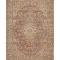 Vintage Isparta Turkish Area Rug 7x10 ft — Beige & Brown Floral