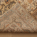 Vintage Isparta Turkish Area Rug 7x10 ft — Beige & Brown Floral