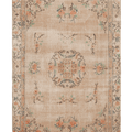 Vintage Isparta Turkish Area Rug 6x10 ft — Beige & Brown Floral