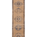 Vintage Manisa Turkish Runner Rug 2x10 ft — Beige & Blue Floral