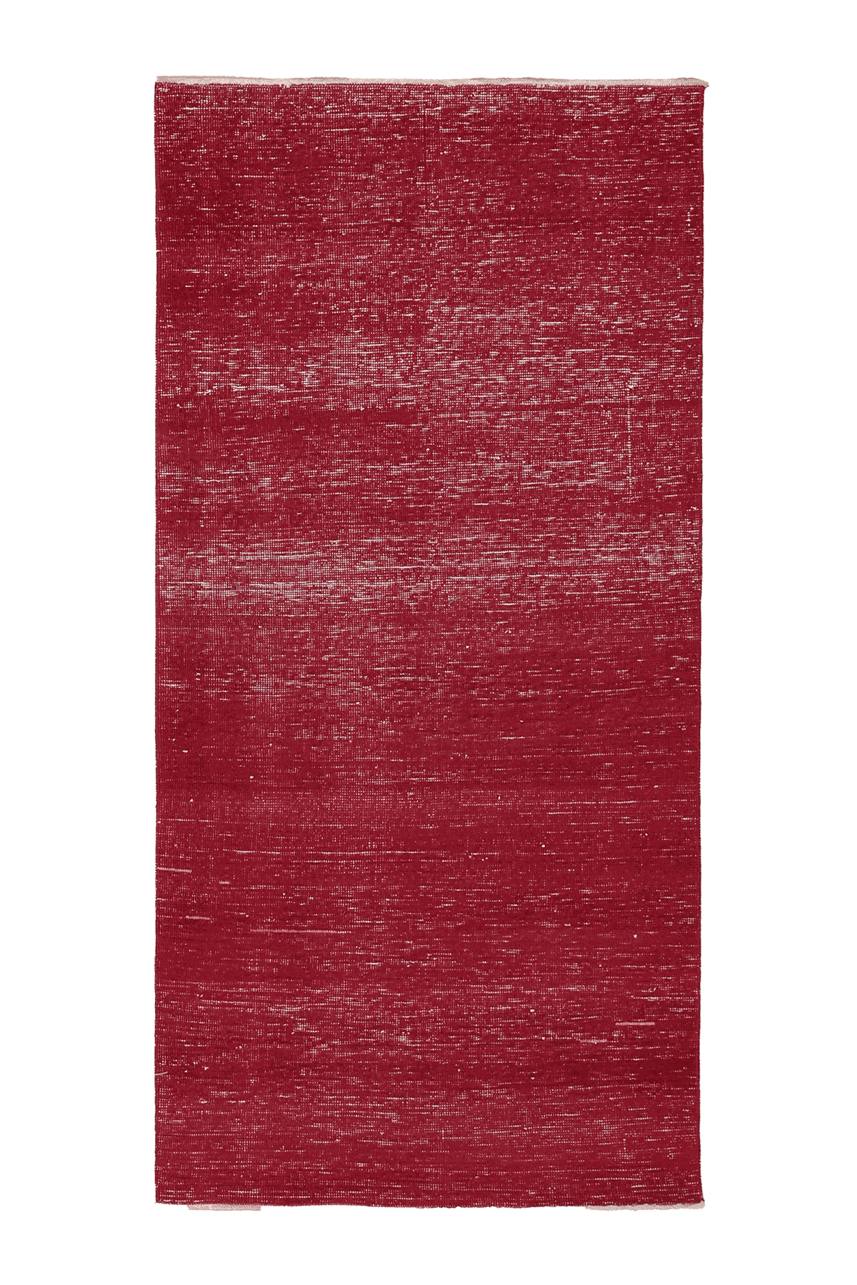 Vintage Isparta Turkish Runner Rug 3x6 ft — Red Overdyed