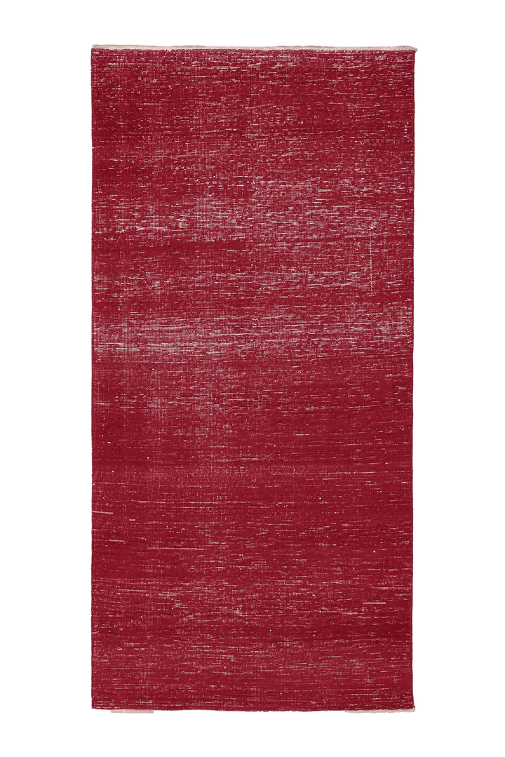 Vintage Isparta Turkish Runner Rug 3x6 ft — Red Overdyed