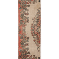 Vintage Isparta Turkish Runner Rug 3x10 ft — Beige & Red Floral