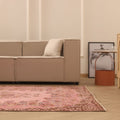 Vintage Isparta Turkish Area Rug 6x9 ft — Pink & Brown Floral