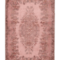 Vintage Isparta Turkish Area Rug 6x9 ft — Pink & Brown Floral