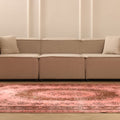 Vintage Isparta Turkish Area Rug 6x9 ft — Pink & Brown Floral
