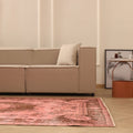 Vintage Isparta Turkish Area Rug 6x9 ft — Pink & Brown Floral