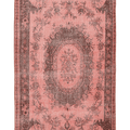 Vintage Isparta Turkish Area Rug 6x9 ft — Pink & Brown Floral