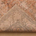 Vintage Isparta Turkish Area Rug 5x9 ft — Brown & Pink Floral